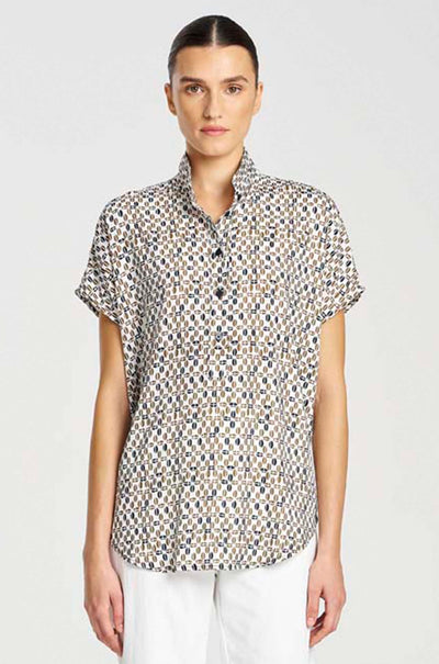 Mela Purdie - Tab Stand Shell in Pendant Print Charmeuse