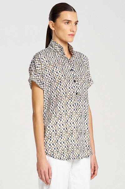 Mela Purdie - Tab Stand Shell in Pendant Print Charmeuse
