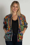 Johnny Was - Tasha Reversible Bomber Jacket in Brush Painted Scarf Print