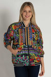 Johnny Was - Tasha Reversible Bomber Jacket in Brush Painted Scarf Print