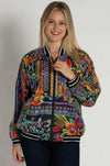 Johnny Was - Tasha Reversible Bomber Jacket in Brush Painted Scarf Print