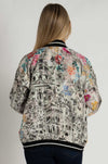 Johnny Was - Tasha Reversible Bomber Jacket in Brush Painted Scarf Print