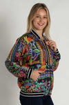 Johnny Was - Tasha Reversible Bomber Jacket in Brush Painted Scarf Print