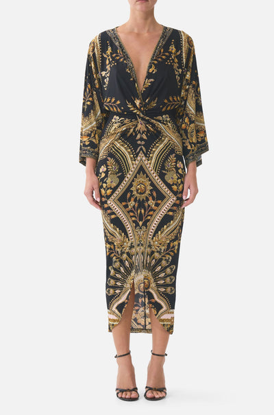 Camilla - Taurus Rising Long Split Front Twist Dress