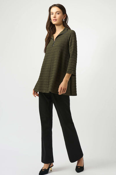 Joseph Ribkoff - Textured Knit A Line Tunic in Avocado