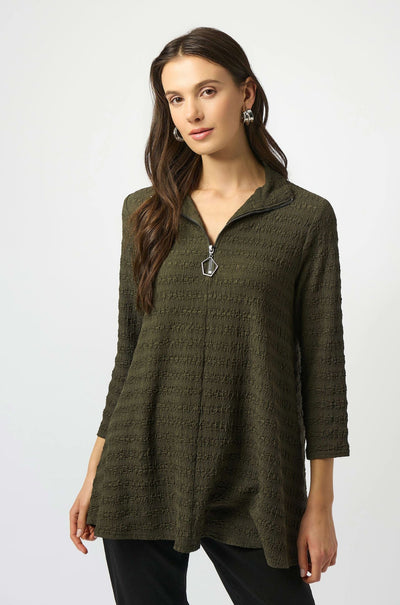 Joseph Ribkoff - Textured Knit A Line Tunic in Avocado