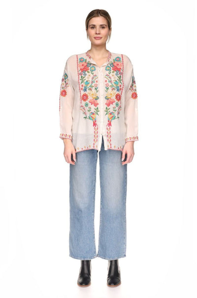 Johnny Was - The Audrey Mandarin Collar Shirt in Madeline