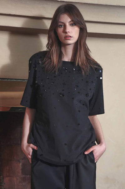 Trelise Cooper - Cottons Up The Glimmer End T-Shirt in Black