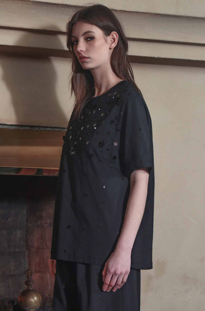 Trelise Cooper - Cottons Up The Glimmer End T-Shirt in Black