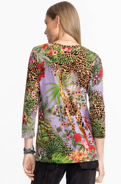 Johnny Was - The Janie Favorite 3/4 Sleeve V Neck Swing Tee in Bellina