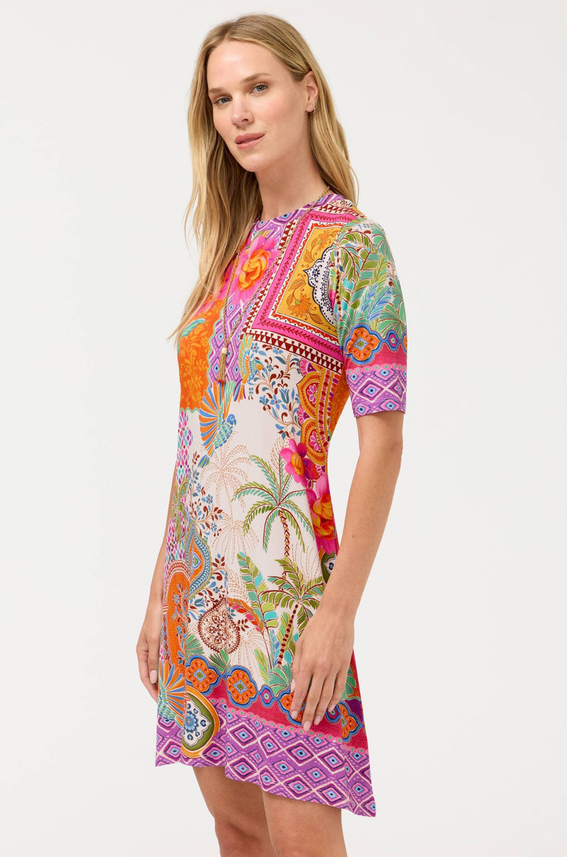Johnny Was - The Janie Favorite Elbow Sleeve Swing Dress in Avelar
