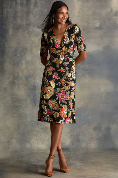 Johnny Was - The Janie Favorite Twist Front Midi Swing Dress in Lowri