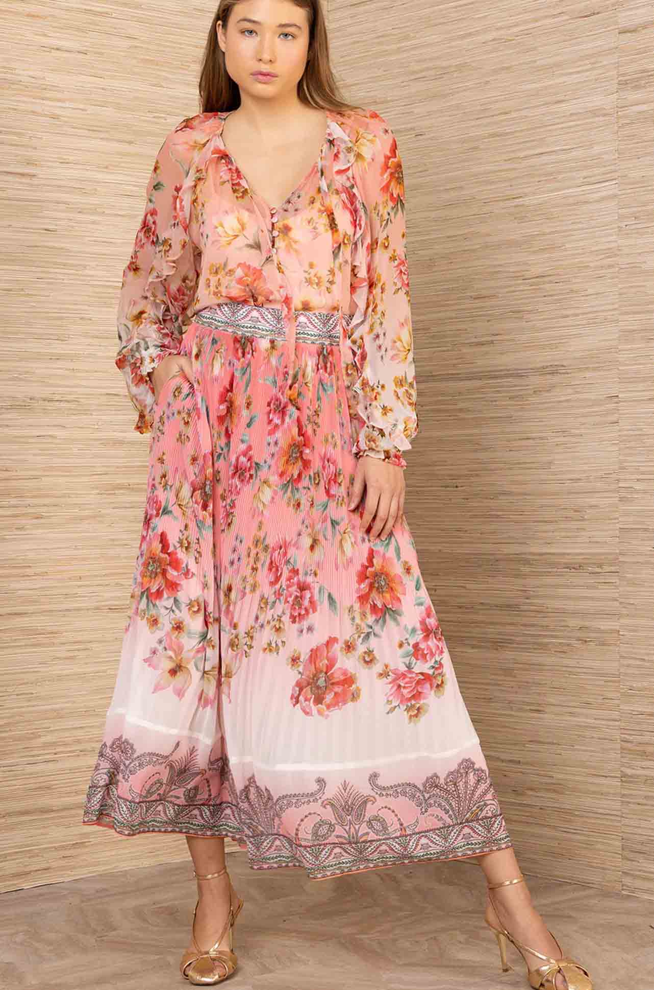 Hale Bob - Theodosia Midi Solid Skirt