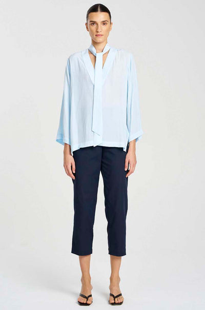 Mela Purdie - Tapered Flat Pant in Gravitene in Indigo