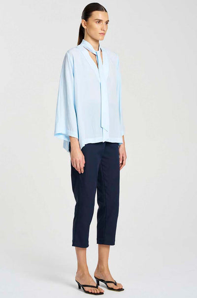 Mela Purdie - Tapered Flat Pant in Gravitene in Indigo