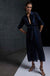 Mela Purdie - Tie Shirt Dress in Sapphire Leopard Silk Print