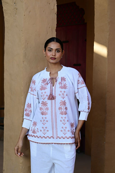 Azure and Indigo - Tiki Tropics Blouse