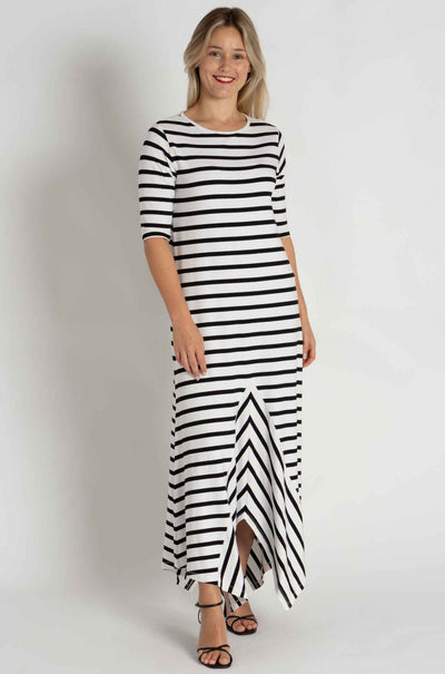 Mela Purdie - Trapeze Dress in Trunk Stripe Knit