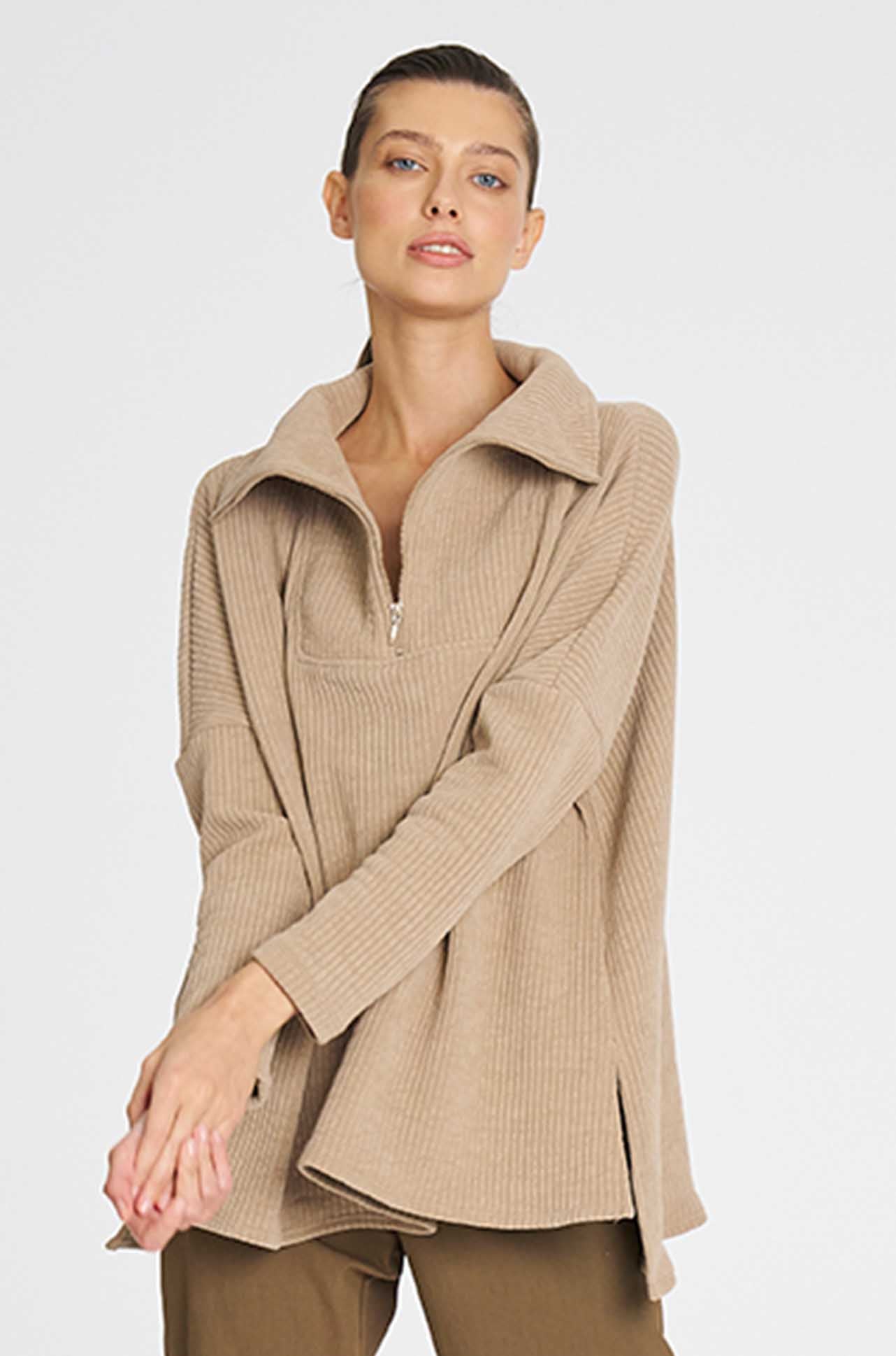 Mela Purdie - Tube Zip Sweater in Cord Knit