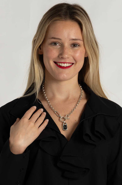 Pewter - Tulum T-Lock Necklace