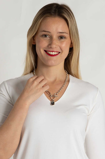 Pewter - Tulum T-Lock Necklace
