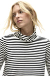 Mela Purdie - Turtle Neck Top in Straw Stripe