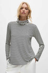 Mela Purdie - Turtle Neck Top in Straw Stripe