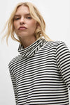 Mela Purdie - Turtle Neck Top in Straw Stripe