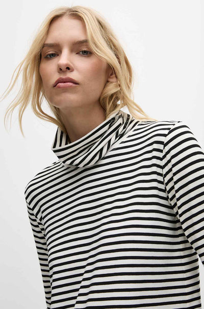 Mela Purdie - Turtle Neck Top in Straw Stripe