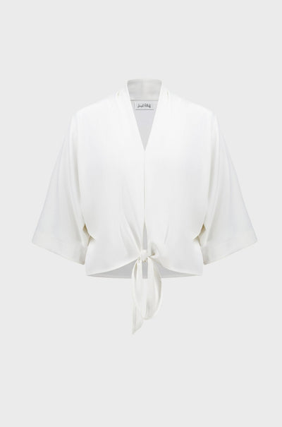 Joseph Ribkoff - Twill Boxy Front Tie Top