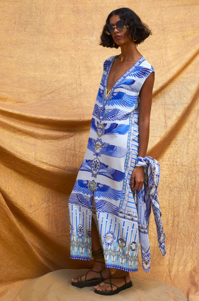 Camilla - Dancing With Daylight Sleeveless Drape Back Dress