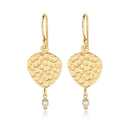 Nicole Fendel - Maya Teardrop Earrings in Gold & Freshwater Pearl