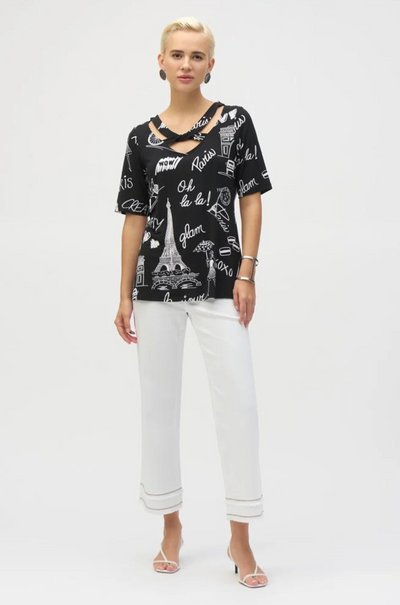 Joseph Ribkoff - Silky Knit Conversational Print Fitted Tunic