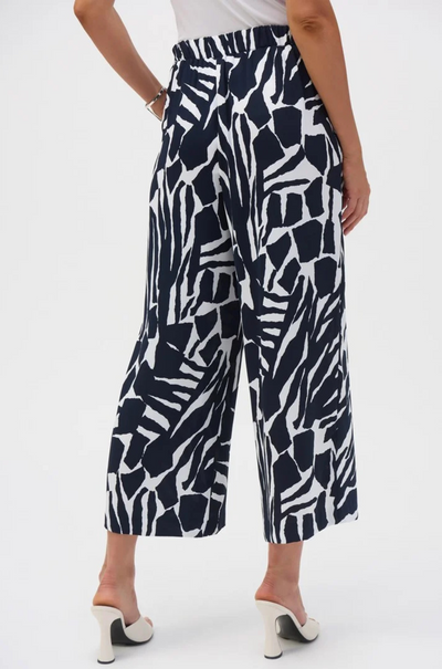 Joseph Ribkoff - Woven Abstract Print Pull On Culotte Pants