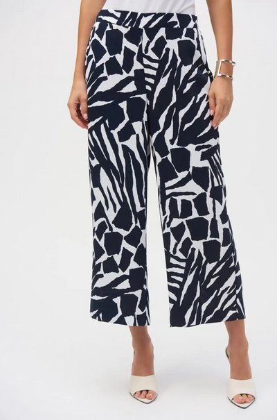 Joseph Ribkoff - Woven Abstract Print Pull On Culotte Pants