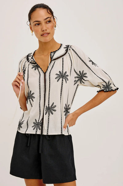 Rails - Belina SS Top in Embroidered Palms