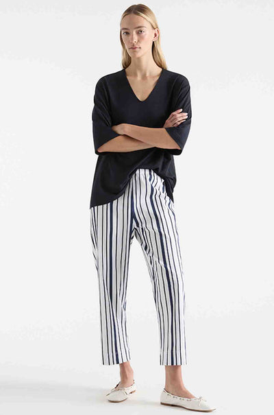 Mela Purdie - Crop Shell Pant in Rio Stripe Popilene