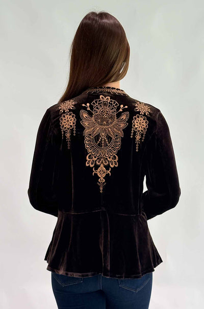 Johnny Was - Velvet Peplum Jacket in Marik