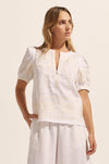 zoe kratzmann - venture top in porcelain embroidery