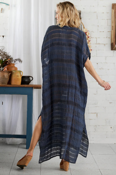 La Bottega Di Brunella - Vestito Papiro in Riga Mix Rosmarino