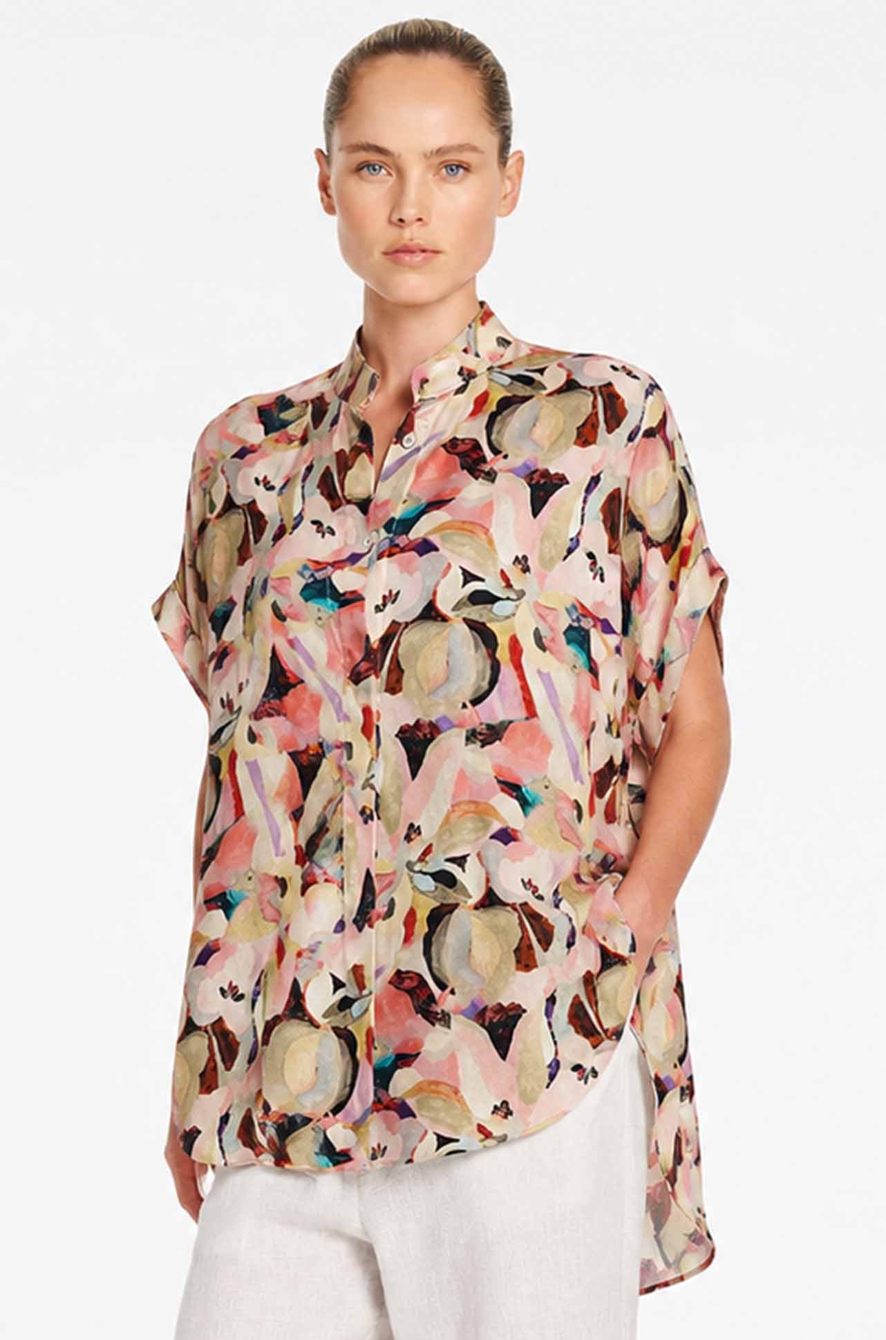 Mela Purdie - Villa Overshirt in Cezanne Print Silk