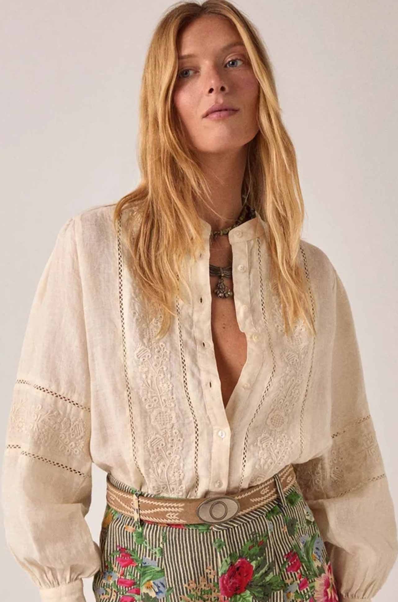Maison Hotel - Virginia Linen Solstice Blouse