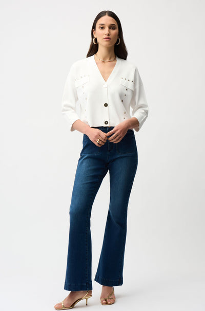 Joseph Ribkoff - Viscose Blend Cardigan with Gold Buttons