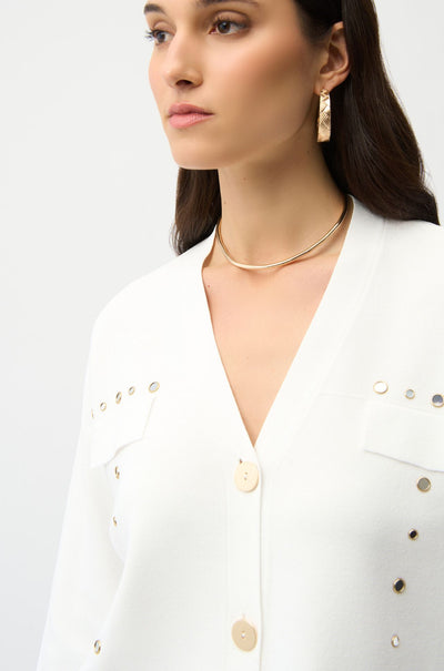 Joseph Ribkoff - Viscose Blend Cardigan with Gold Buttons