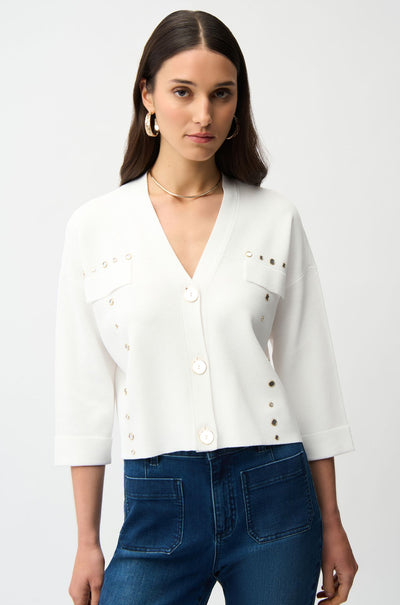 Joseph Ribkoff - Viscose Blend Cardigan with Gold Buttons