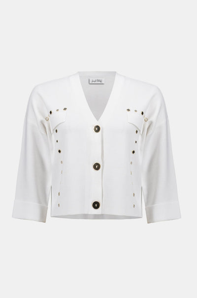 Joseph Ribkoff - Viscose Blend Cardigan with Gold Buttons