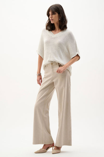 Joseph Ribkoff - Viscose and Lurex Sweater Knit Relaxed Top