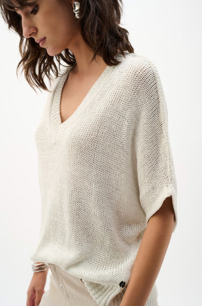 Joseph Ribkoff - Viscose and Lurex Sweater Knit Relaxed Top