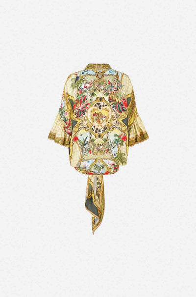 Camilla - Wanderlust Empire Tie Front Shirt w/ Sleeve Frill