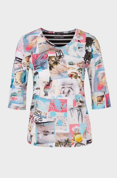Marc Cain - T-shirt with Postcard Print